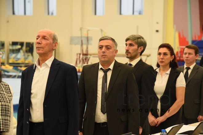 Milli Gimnastika Arenasında batut gimnastikası tamblinq üzrə ölkə çempionatı və Bakı birinciliyi start götürüb Azərbaycan Bakı 14 Fevral 2025      
